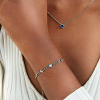 Initials & Birthstone Bracelet (Silver)
