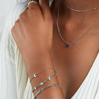 Initials & Birthstone Bracelet (Silver)