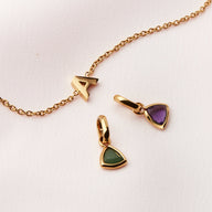 Birthstone & Made Mine Letter Bracelet (Gold)