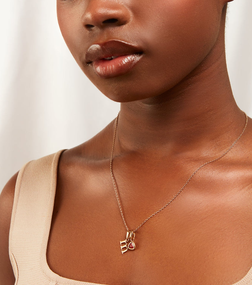 Lowercase Initial Fine Chain Necklace (Rose Gold)
