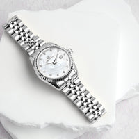 Mini Silver Pearl Link Belgravia 30 Watch
