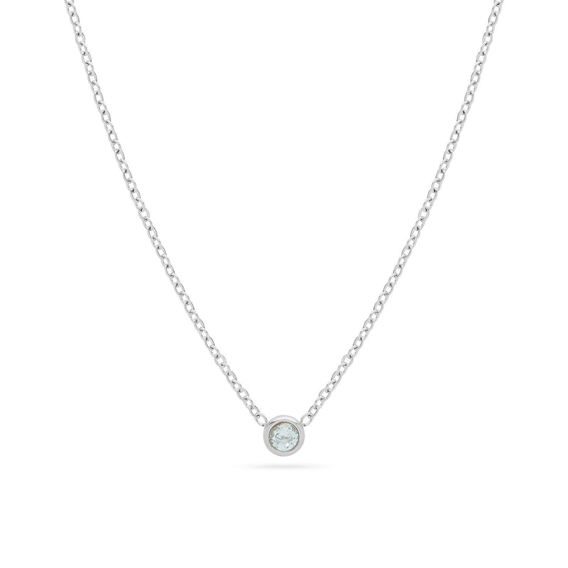Mini Birthstone Necklace (Silver)