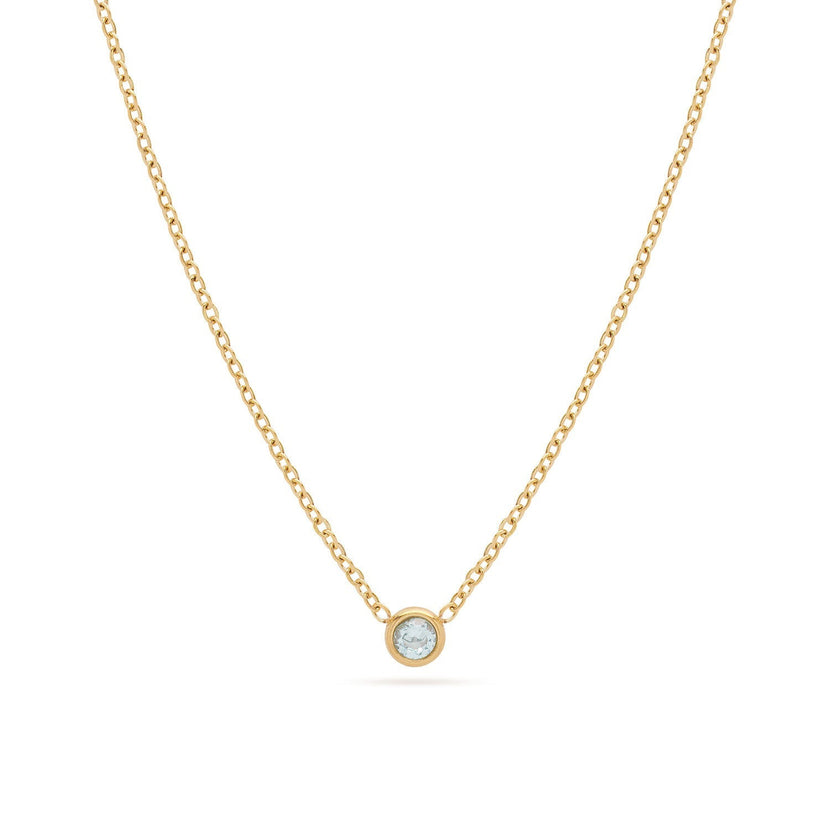 Mini Birthstone Necklace (Gold)