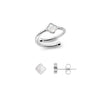 Mini Pearl Clover Ring & Earrings Bundle (Silver)