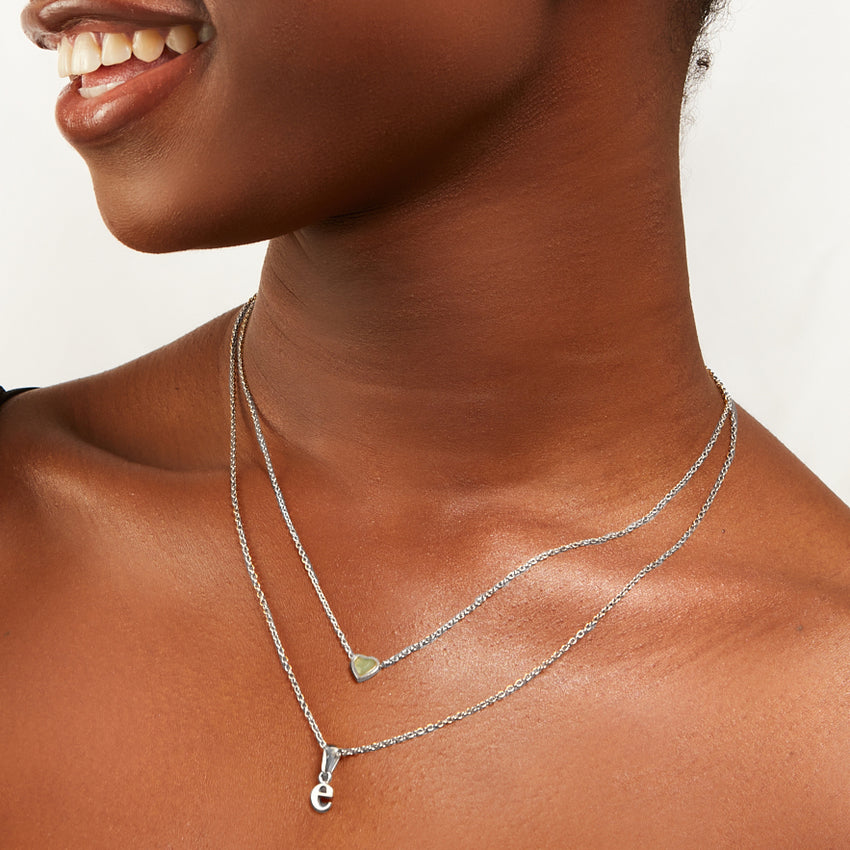 9ct White Gold Diamond Mini Heart Necklace – Bijou Jewellery