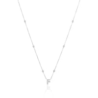 Mini Letter Sphere Chain Necklace (Silver)
