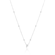 Mini Letter Sphere Chain Necklace (Silver)