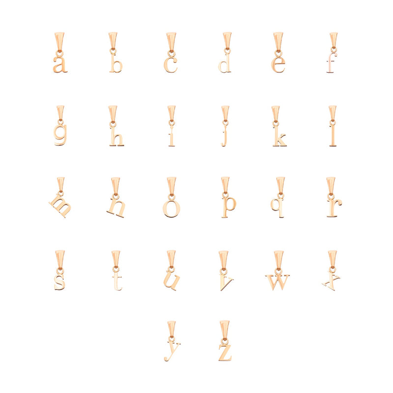 Lowercase Initial Pendant (Rose Gold)