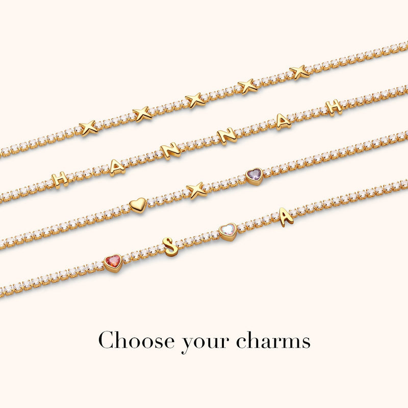 Crystal Fixed Charm Necklace (Gold)