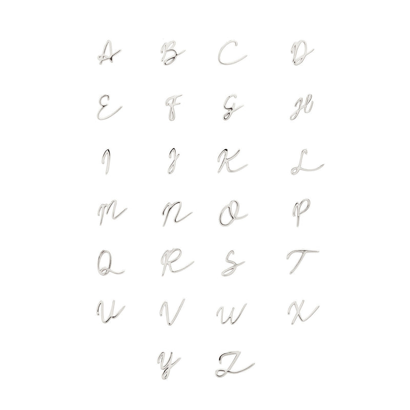 Stacey's Stories Script Initial Pendant (Silver)