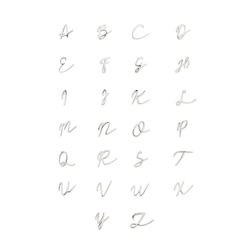 Stacey's Stories Script Initial Pendant (Silver)