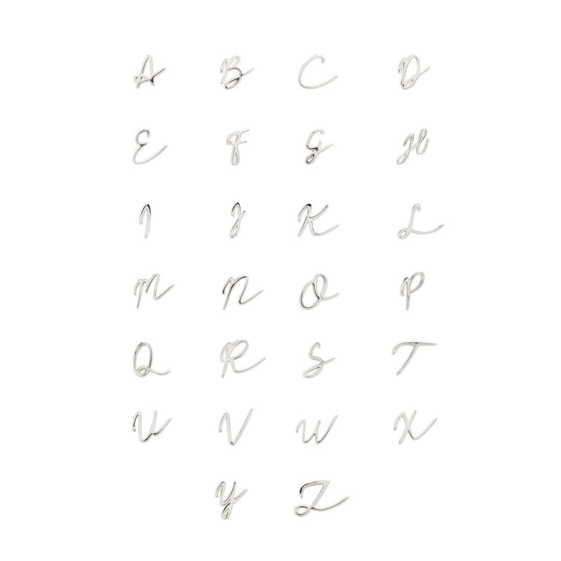 Stacey's Stories Script Initial Pendant (Silver)