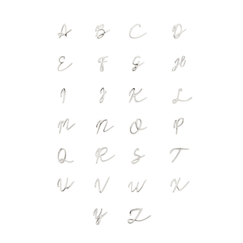 Stacey's Stories Script Initial Pendant (Silver)