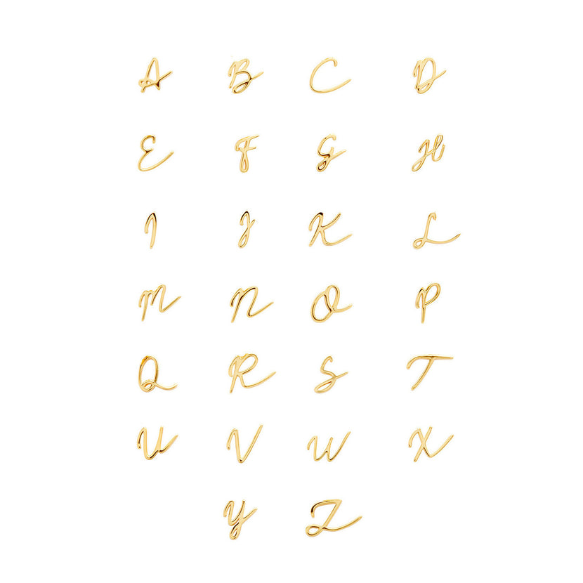 Stacey's Stories Script Initial Pendant (Gold)