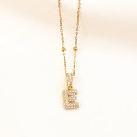 Bubble Initial Sphere Necklace (Gold)