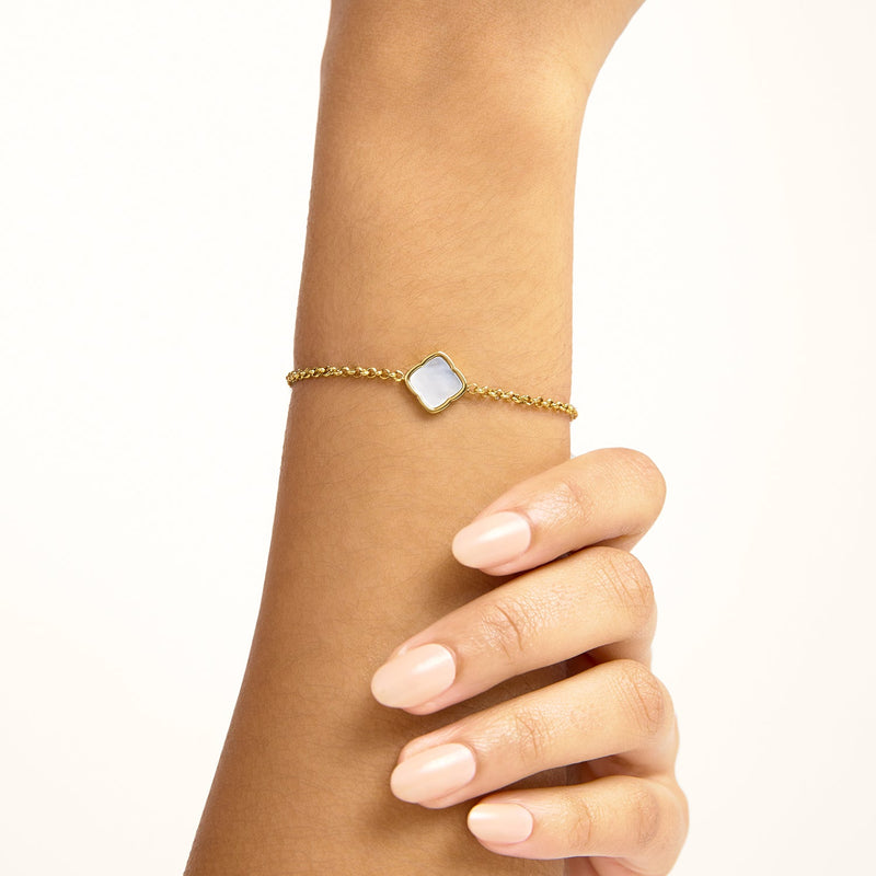 Pearl Clover Bracelet (Gold)