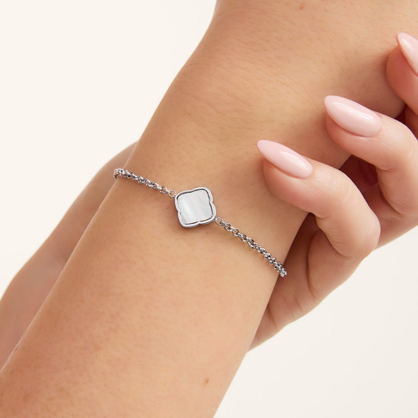 Pearl Clover Bracelet (Silver)