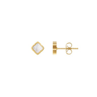 Mini Pearl Clover Stud Earrings (Gold)