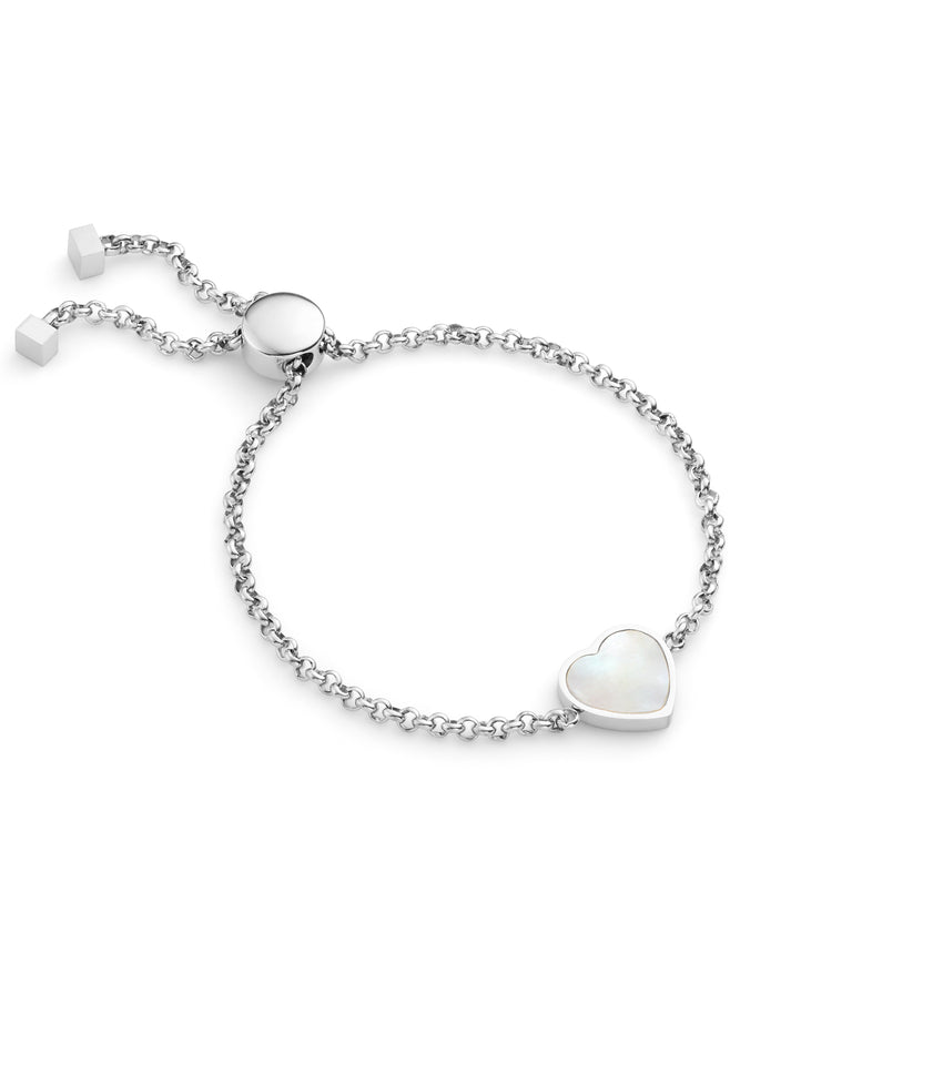 Pearl Heart Bracelet (Silver)