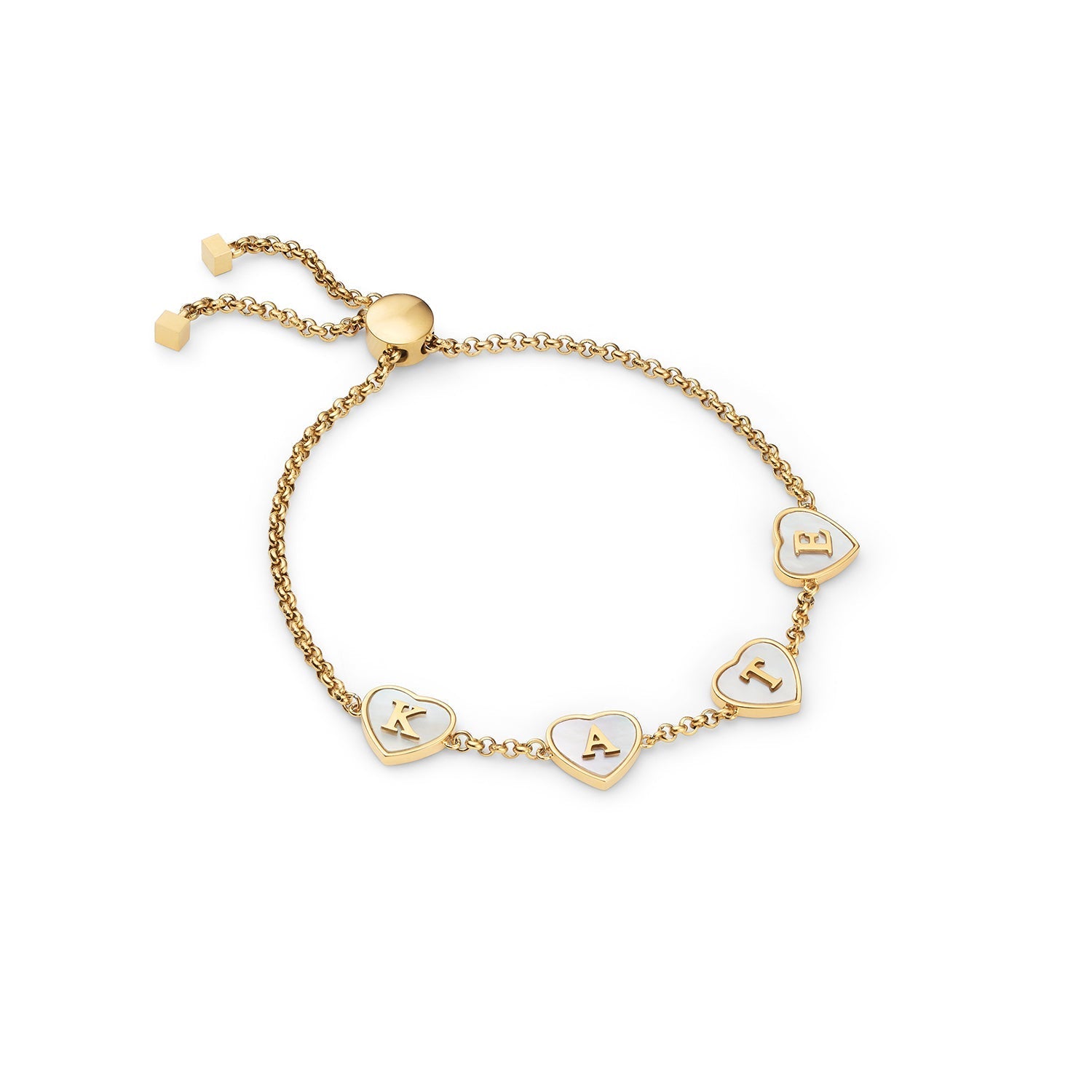 Heart Custom Name Bracelet (Gold) – Abbott Lyon