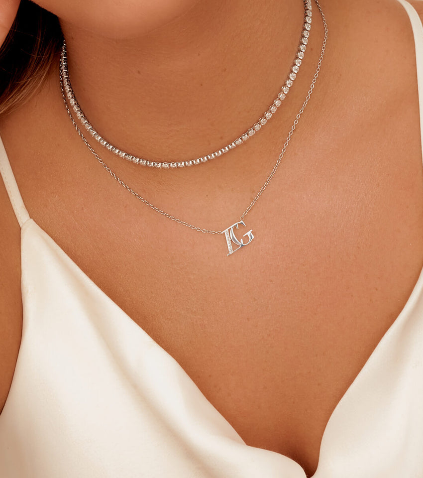 Double Initial Necklace, Custom Two Letter Pendant, Two Initials Necklace,  Personalized Gift, Couple Necklace, Custom Initial Gift - Etsy