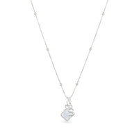 Pearl Clover & Initial Necklace (Silver)