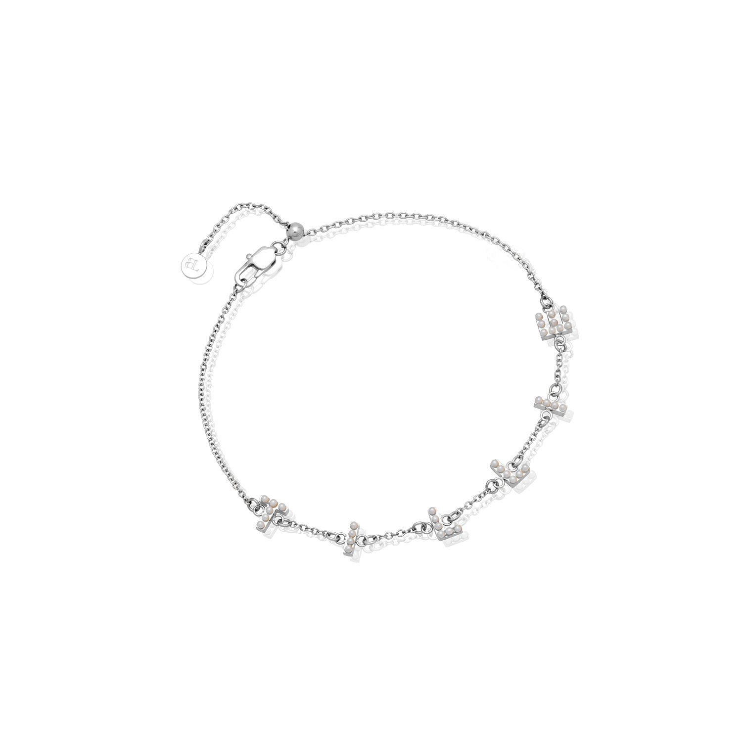 Pearl Custom Name Bracelet (Silver) – Abbott Lyon