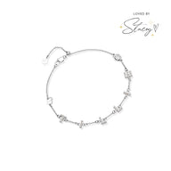 Pearl Custom Name Bracelet (Silver)