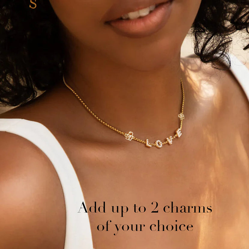 Pearl Custom Name Necklace (Gold)