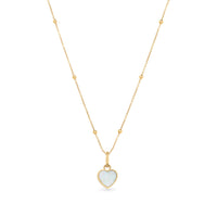 Pearl Heart Necklace (Gold)