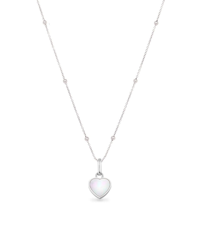 Pearl Heart Necklace (Silver)