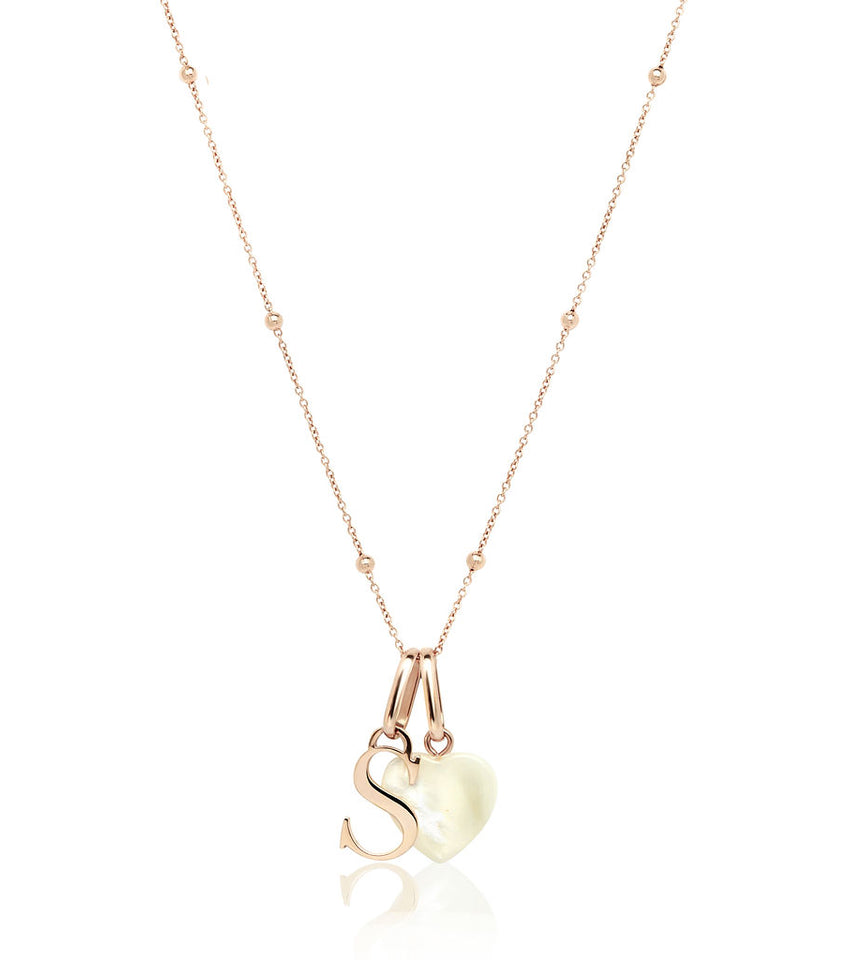 Personalised Initial & Birthstone Necklace (Rose Gold)