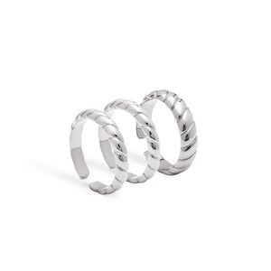 Rope Ring Stack (Silver)