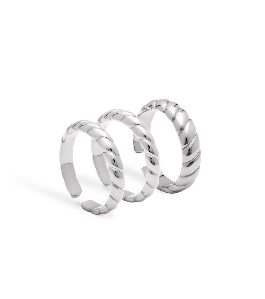 Rope Ring Stack (Silver)