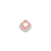 Rose Quartz Clover Charms (Silver) - Heart