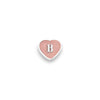Rose Quartz Heart Charms (Silver) - Initials