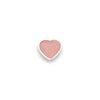 Rose Quartz Heart Charms (Silver) - Plain