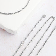 Small Rope Chain Necklace (Silver)
