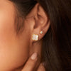Pearl Clover Stud Earrings (Gold)