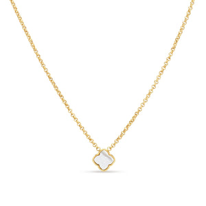 Pearl Clover Necklace (Gold)