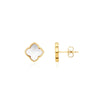 Pearl Clover Stud Earrings (Gold)