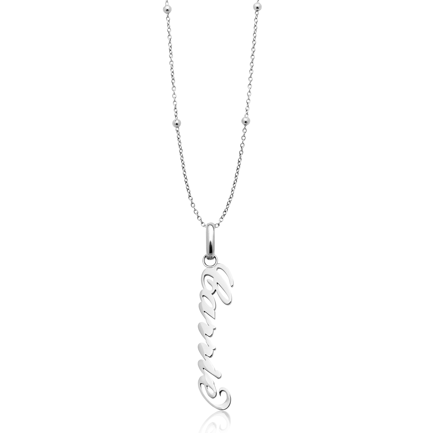 Vertical Name Necklace (Silver)