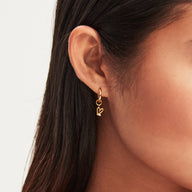 Stacey's Stories Doodle Heart Huggie Hoops (Gold)