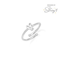 Stacey's Stories Doodle Heart Birthstone Ring (Silver)