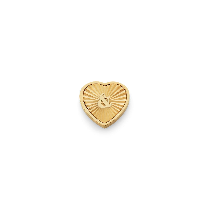 Textured Heart Charms (Gold) - &