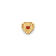 Textured Heart Charms (Gold) - Birthstone