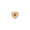 Textured Heart Charms (Gold) - Birthstone