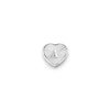 Textured Heart Charms (Silver) - Initials