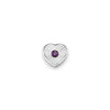Textured Heart Charms (Silver) - Birthstone