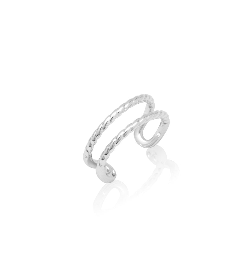 Twisted Open Band Ring (Silver)
